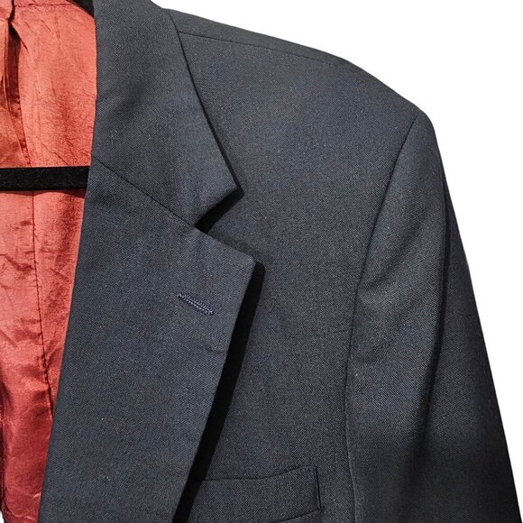 Austin Manor Tailored Single Breasted Notched Collar Midnight Navy Blazer Jacket - Picture 3 of 8